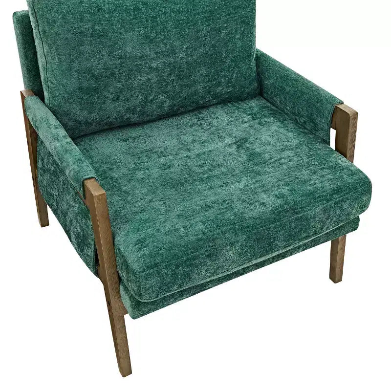 Fauteuil d'appoint en velours style Mid-Century Modern