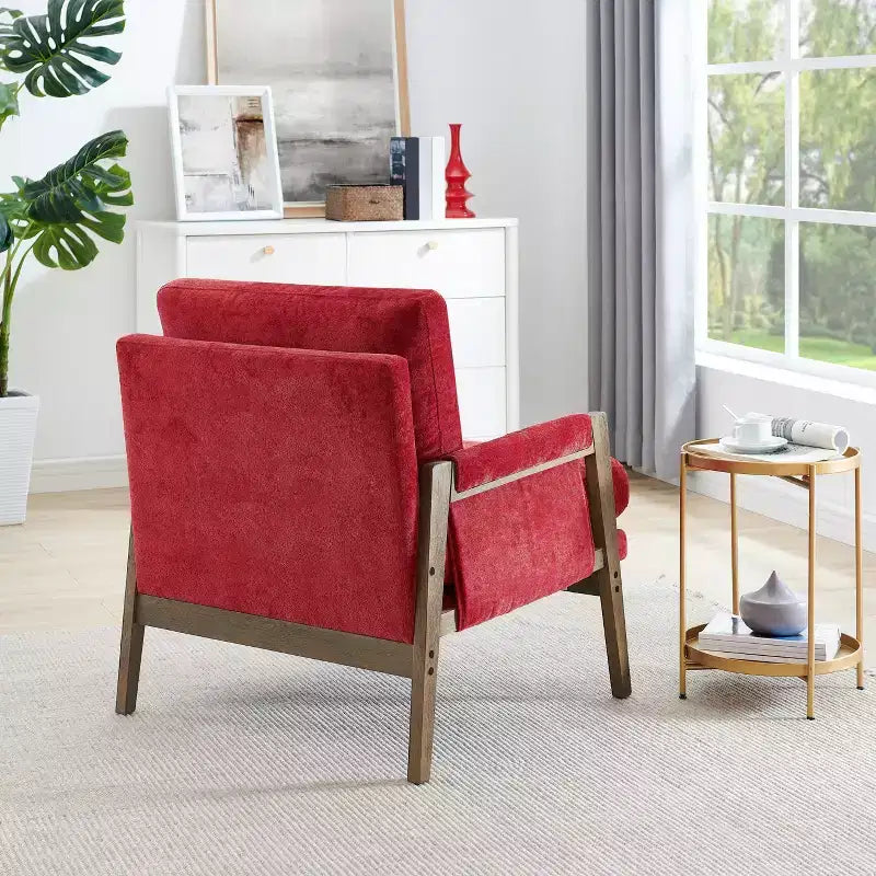 Fauteuil d'appoint en velours style Mid-Century Modern
