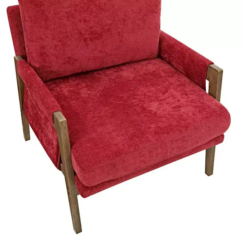 Fauteuil d'appoint en velours style Mid-Century Modern