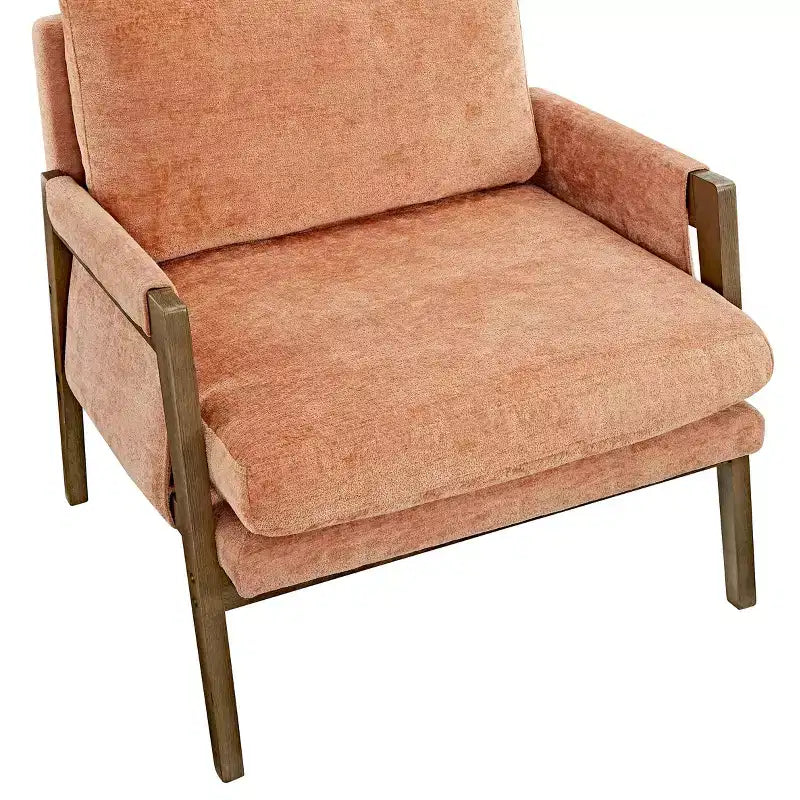 Fauteuil d'appoint en velours style Mid-Century Modern