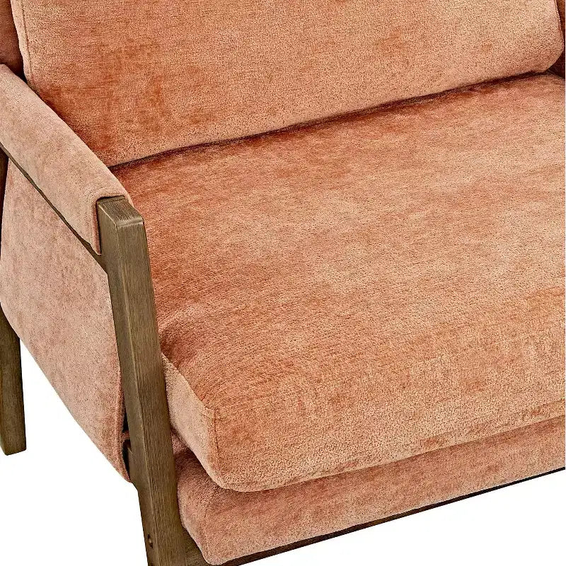 Fauteuil d'appoint en velours style Mid-Century Modern