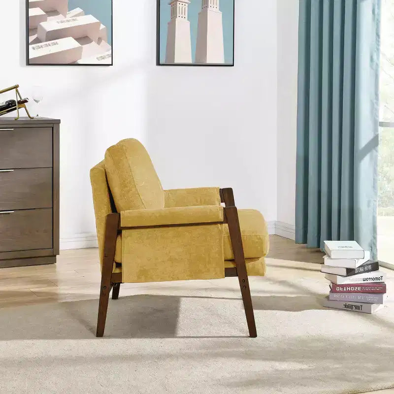 Fauteuil d'appoint en velours style Mid-Century Modern