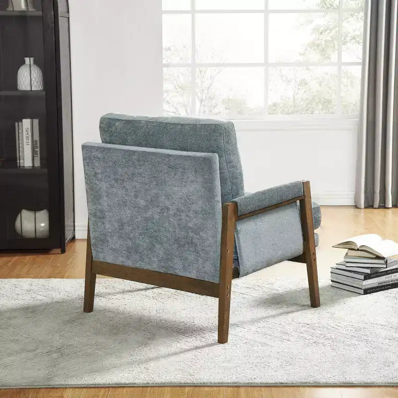 Fauteuil d'appoint en velours style Mid-Century Modern