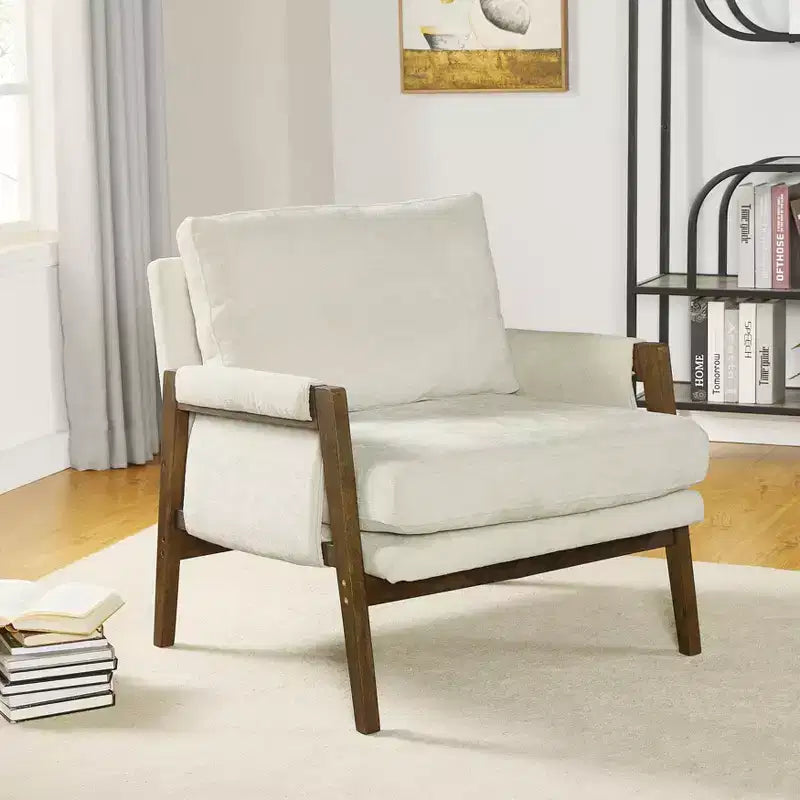 Fauteuil d'appoint en velours style Mid-Century Modern