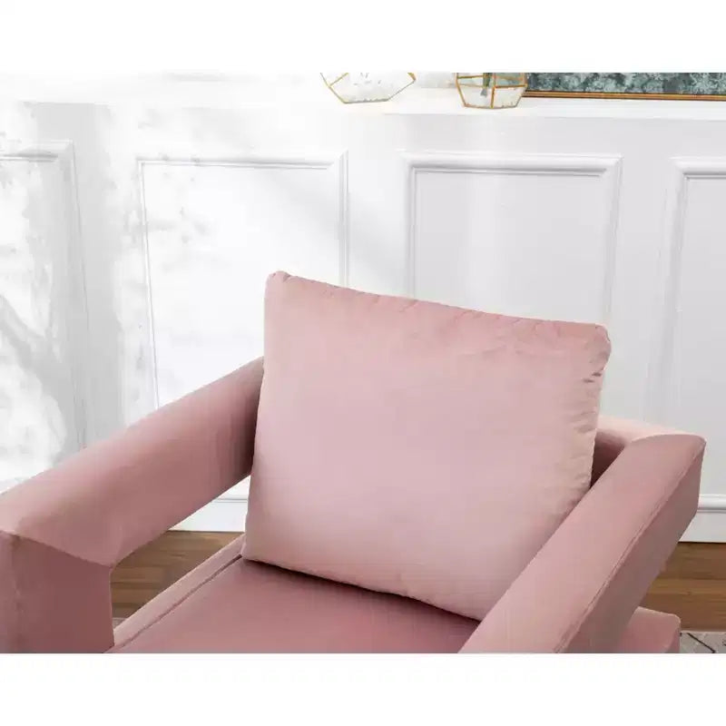 Fauteuil d'appoint contemporain rembourré, rose