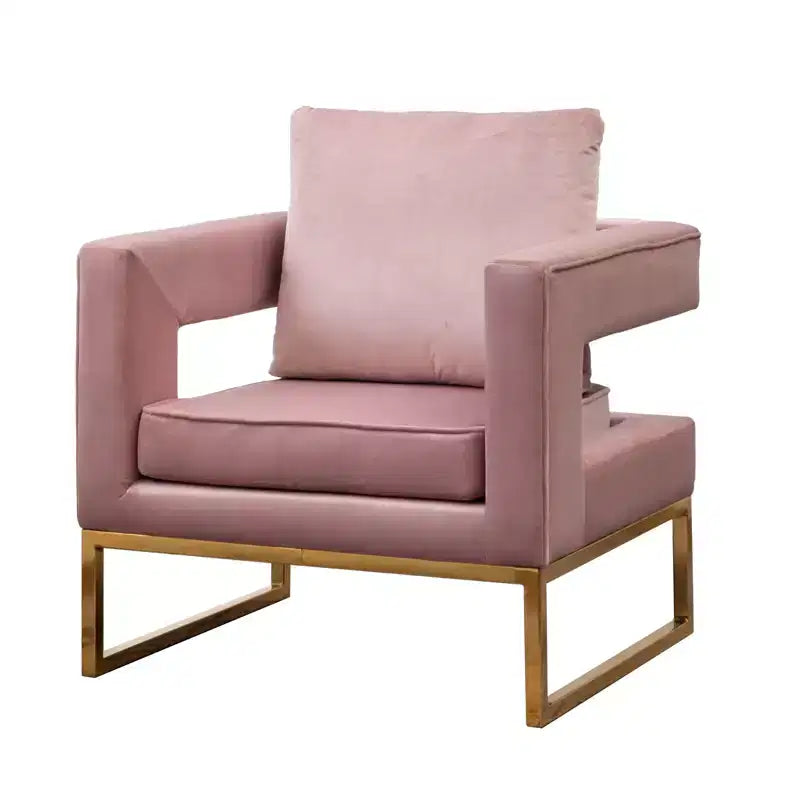 Fauteuil d'appoint contemporain rembourré, rose