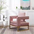 Fauteuil d'appoint contemporain rembourré, rose