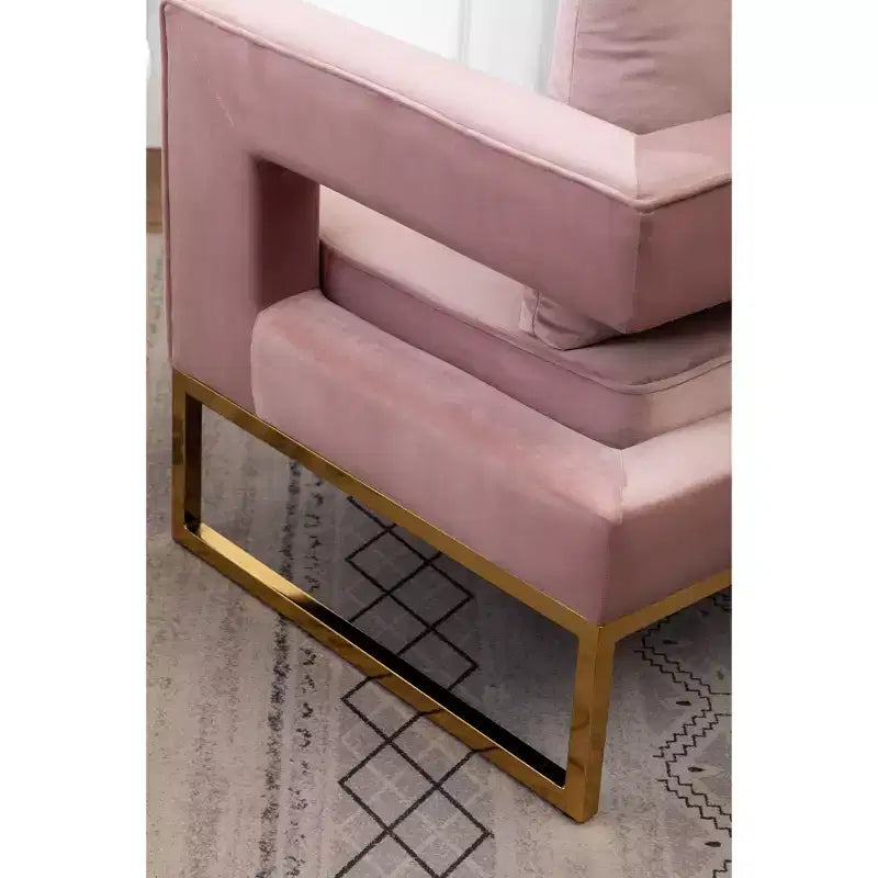 Fauteuil d'appoint contemporain rembourré, rose