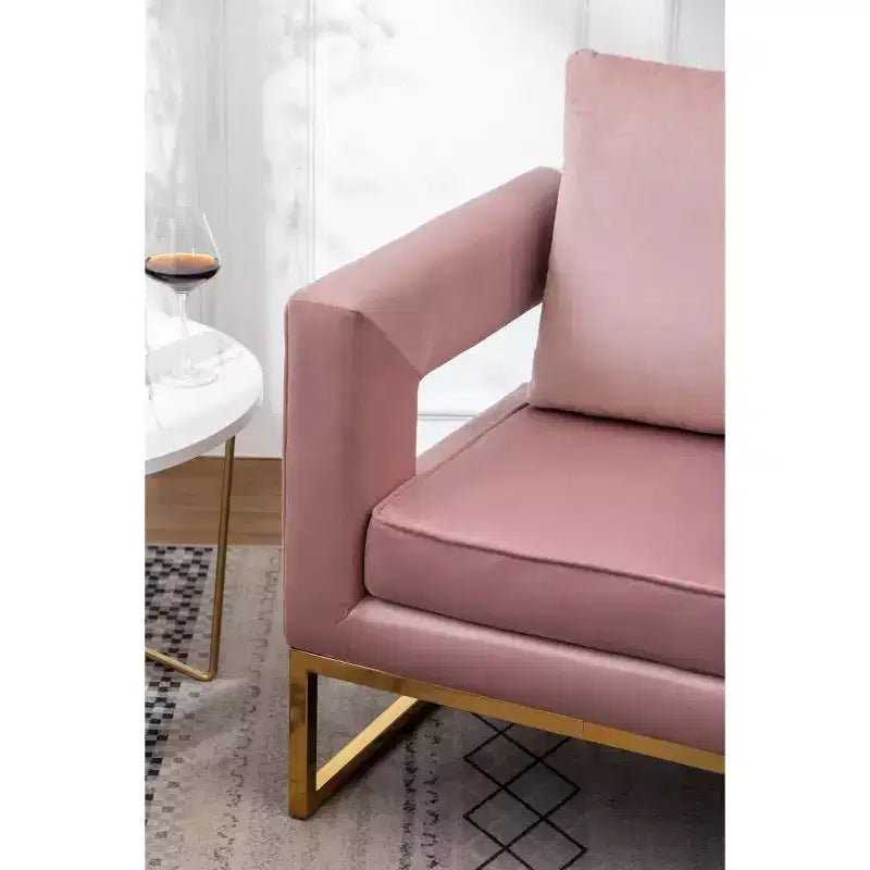 Fauteuil d'appoint contemporain rembourré, rose