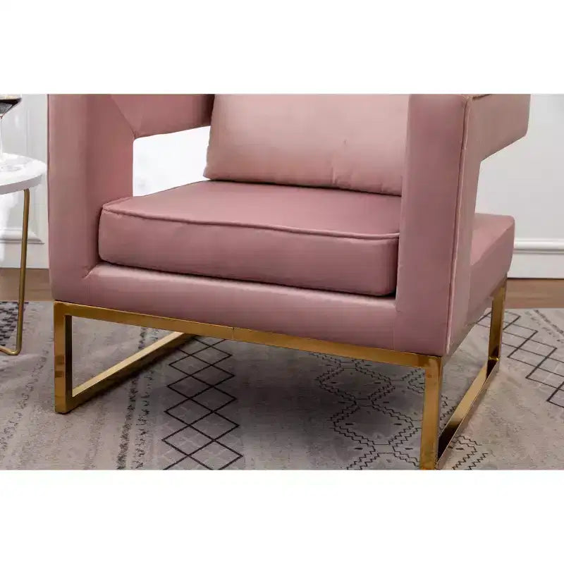 Fauteuil d'appoint contemporain rembourré, rose