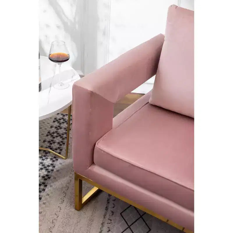 Fauteuil d'appoint contemporain rembourré, rose