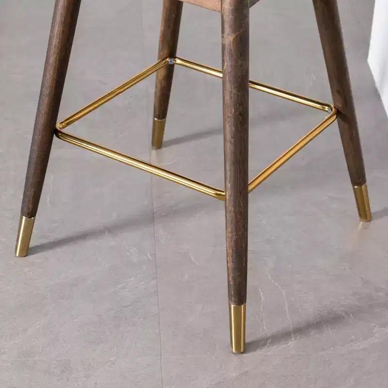 Tabourets de bar à dossier ailé recouverts de tissu, vert