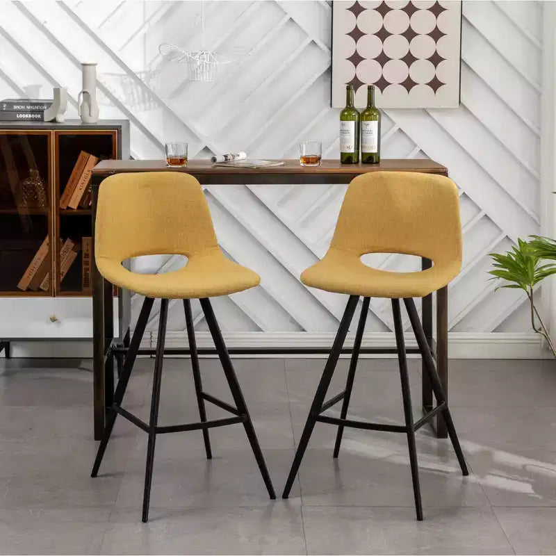 28,25 Tabourets de bar, Jaune