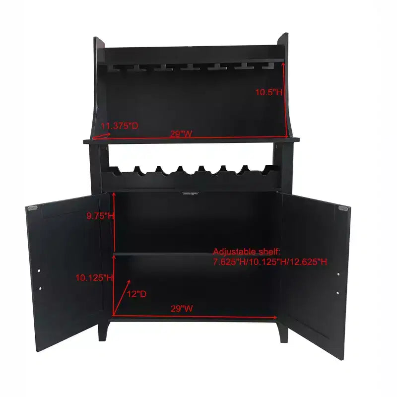Meuble Buffet Range-Bouteilles et Rangement, Noir