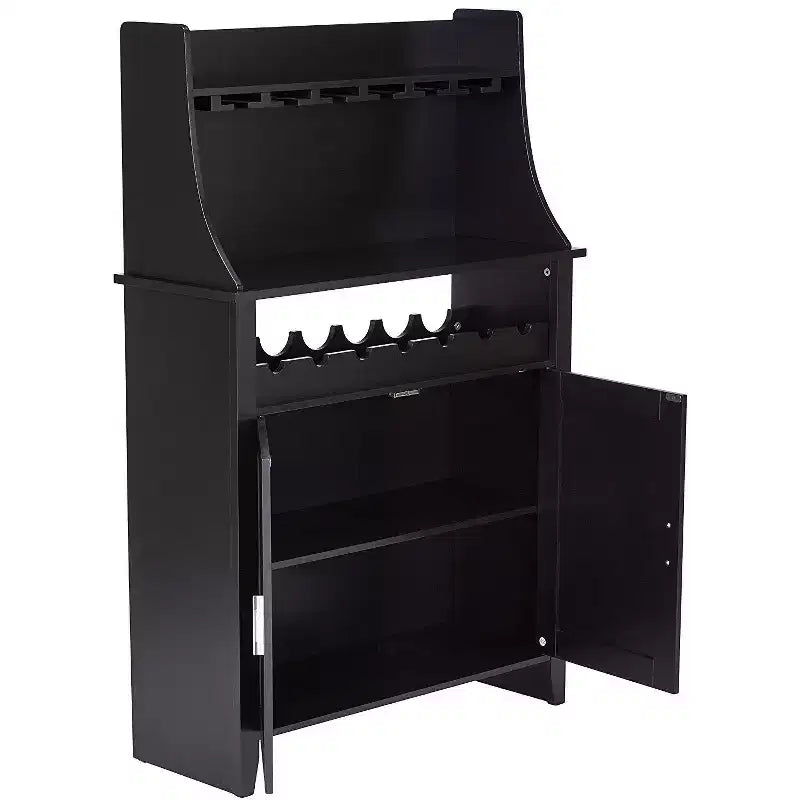 Meuble Buffet Range-Bouteilles et Rangement, Noir