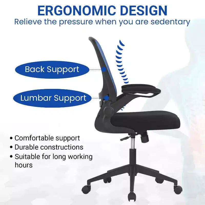 Chaise de bureau Chaise de maison Chaise d'ordinateur de bureau avec support lombaire réglable, base pivotante et accoudoirs pour un confort et une productivité maximum