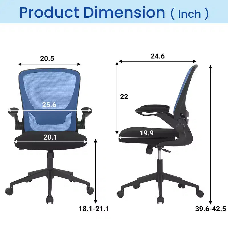 Chaise de bureau Chaise de maison Chaise d'ordinateur de bureau avec support lombaire réglable, base pivotante et accoudoirs pour un confort et une productivité maximum
