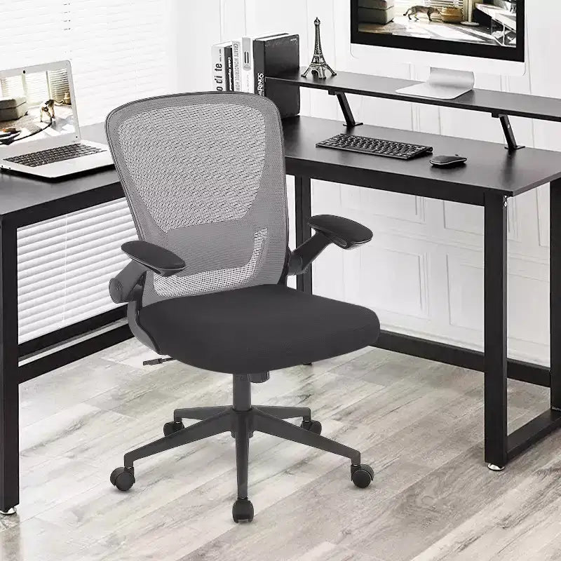 Chaise de bureau Chaise de maison Chaise d'ordinateur de bureau avec support lombaire réglable, base pivotante et accoudoirs pour un confort et une productivité maximum