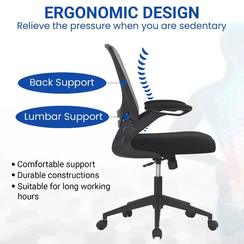 Chaise de bureau Chaise de maison Chaise d'ordinateur de bureau avec support lombaire réglable, base pivotante et accoudoirs pour un confort et une productivité maximum