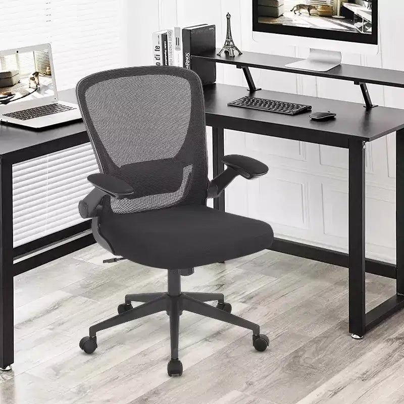 Chaise de bureau Chaise de maison Chaise d'ordinateur de bureau avec support lombaire réglable, base pivotante et accoudoirs pour un confort et une productivité maximum