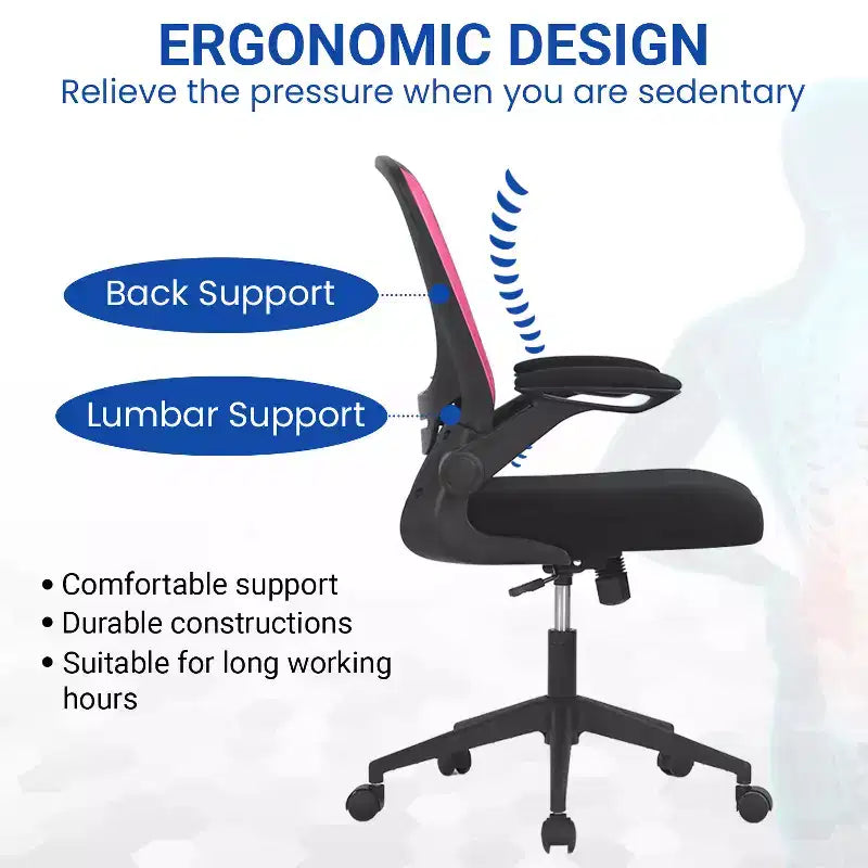 Chaise de bureau Chaise de maison Chaise d'ordinateur de bureau avec support lombaire réglable, base pivotante et accoudoirs pour un confort et une productivité maximum