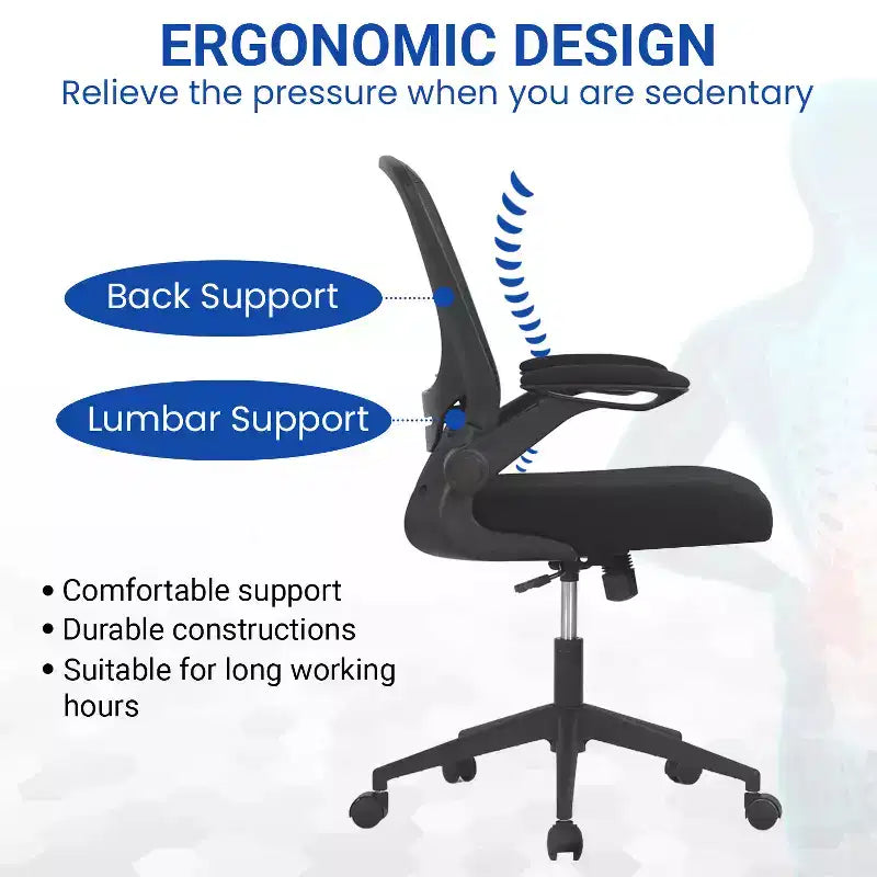 Chaise de bureau Chaise de maison Chaise d'ordinateur de bureau avec support lombaire réglable, base pivotante et accoudoirs pour un confort et une productivité maximum
