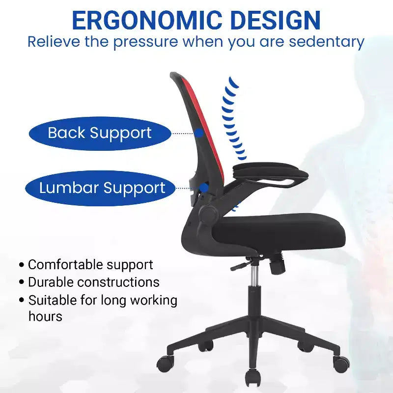Chaise de bureau Chaise de maison Chaise d'ordinateur de bureau avec support lombaire réglable, base pivotante et accoudoirs pour un confort et une productivité maximum