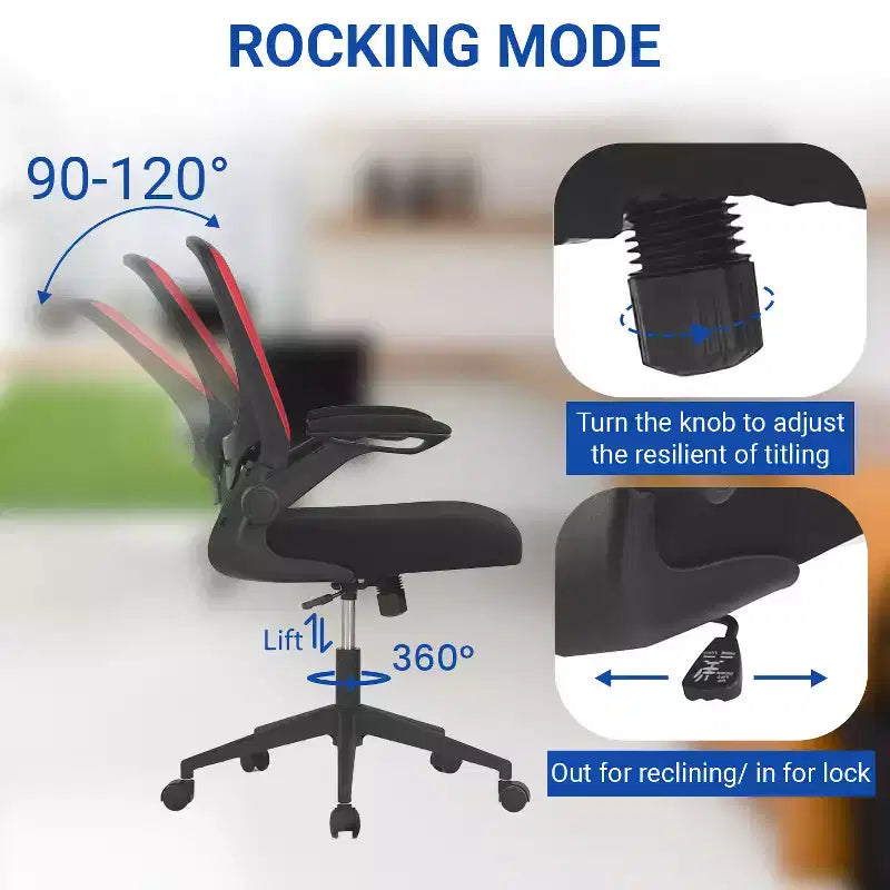 Chaise de bureau Chaise de maison Chaise d'ordinateur de bureau avec support lombaire réglable, base pivotante et accoudoirs pour un confort et une productivité maximum