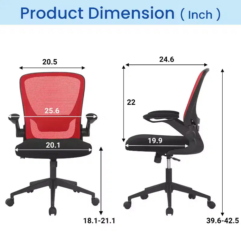 Chaise de bureau Chaise de maison Chaise d'ordinateur de bureau avec support lombaire réglable, base pivotante et accoudoirs pour un confort et une productivité maximum