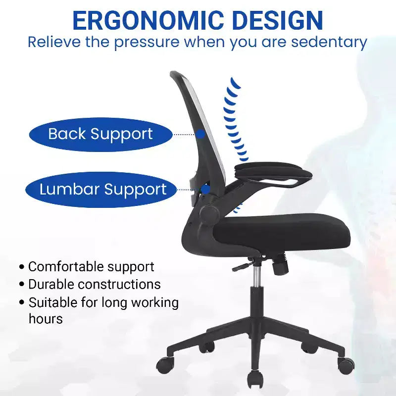 Chaise de bureau Chaise de maison Chaise d'ordinateur de bureau avec support lombaire réglable, base pivotante et accoudoirs pour un confort et une productivité maximum
