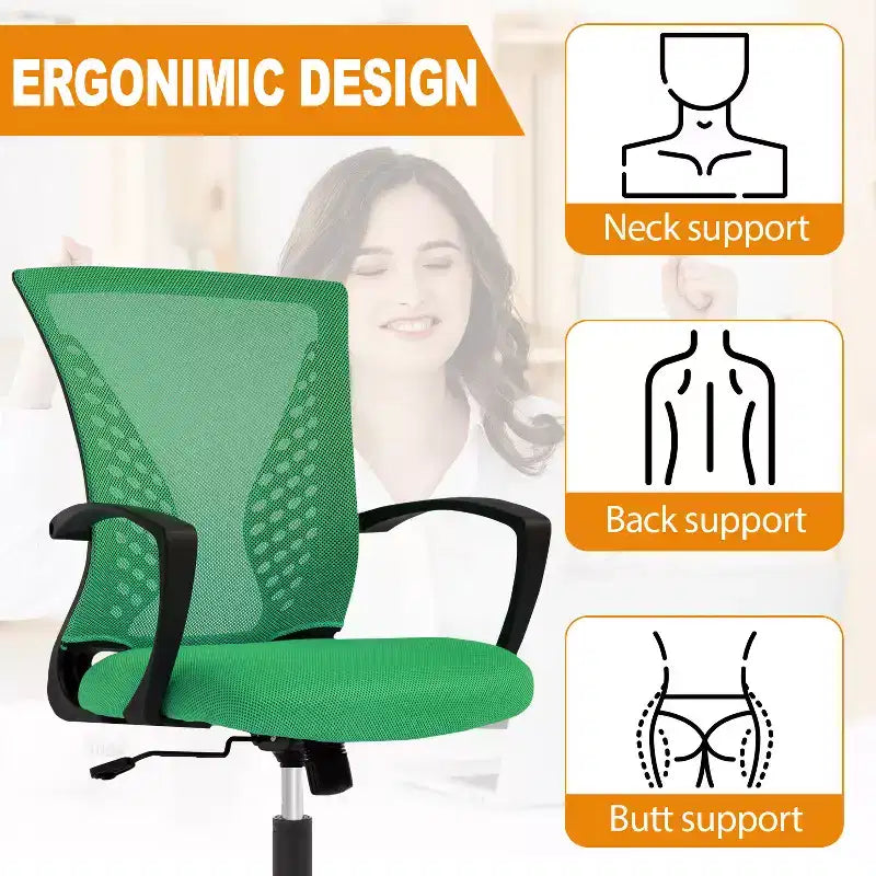 Fauteuil de bureau en maille, chaise de bureau, chaise de direction avec siège réglable en hauteur et dossier respirant