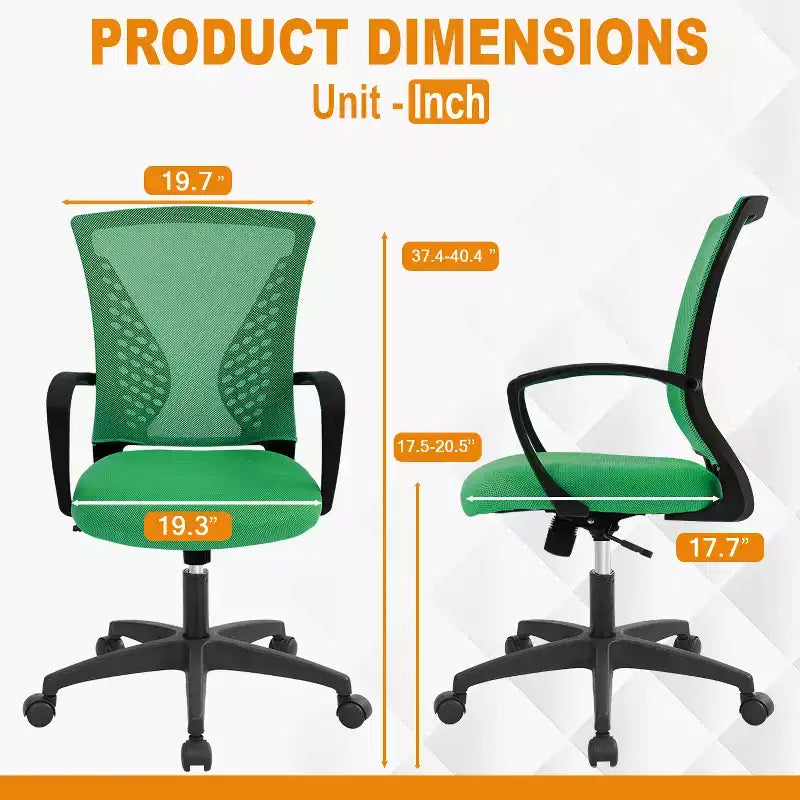 Fauteuil de bureau en maille, chaise de bureau, chaise de direction avec siège réglable en hauteur et dossier respirant
