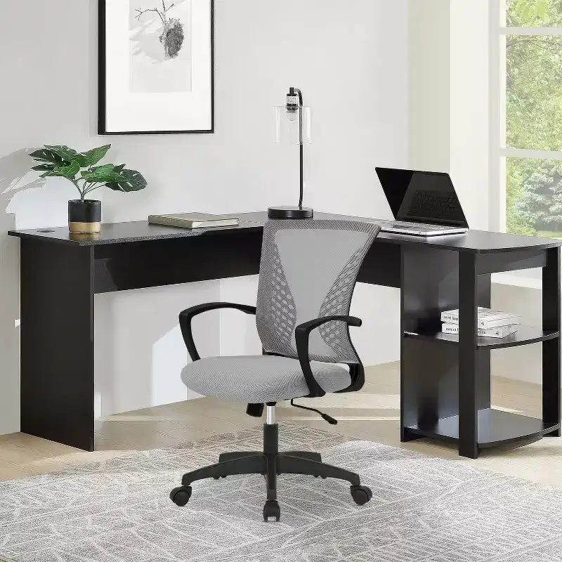 Fauteuil de bureau en maille, chaise de bureau, chaise de direction avec siège réglable en hauteur et dossier respirant