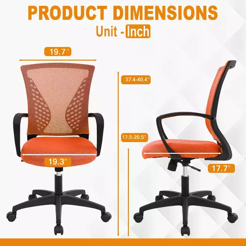 Fauteuil de bureau en maille, chaise de bureau, chaise de direction avec siège réglable en hauteur et dossier respirant