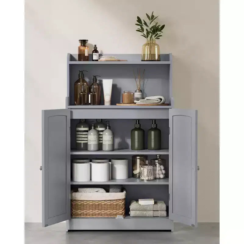 Meuble de rangement pour salle de bain, meuble bas de salle de bain avec 2 portes, 2 étagères réglables, 30 x 60 x 100 cm, sur pied