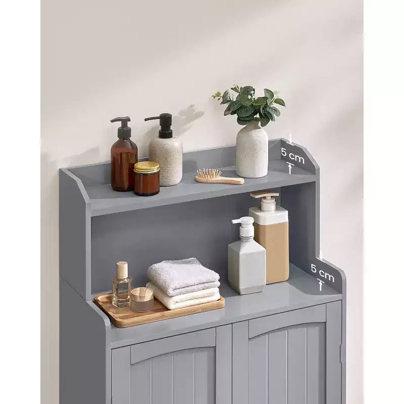 Meuble de rangement pour salle de bain, meuble bas de salle de bain avec 2 portes, 2 étagères réglables, 30 x 60 x 100 cm, sur pied