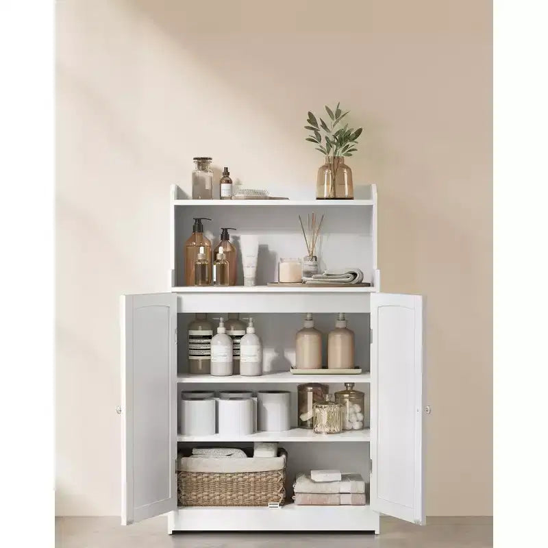 Meuble de rangement pour salle de bain, meuble bas de salle de bain avec 2 portes, 2 étagères réglables, 30 x 60 x 100 cm, sur pied