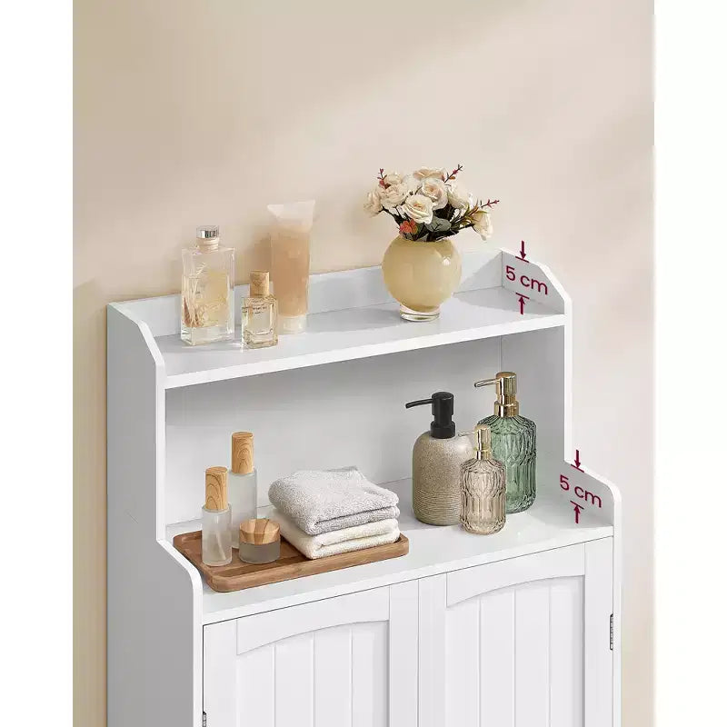 Meuble de rangement pour salle de bain, meuble bas de salle de bain avec 2 portes, 2 étagères réglables, 30 x 60 x 100 cm, sur pied