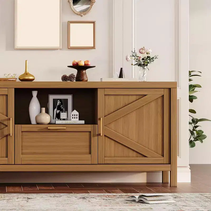 Meuble TV pour Téléviseur 65 Pouces, Table Console TV de Ferme pour Salon