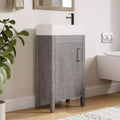 Meuble-lavabo de 16 po avec évier, meuble-lavabo de salle de bain vintage avec portes, meuble de salle de bain autoportant en bois de style rustique avec dessus