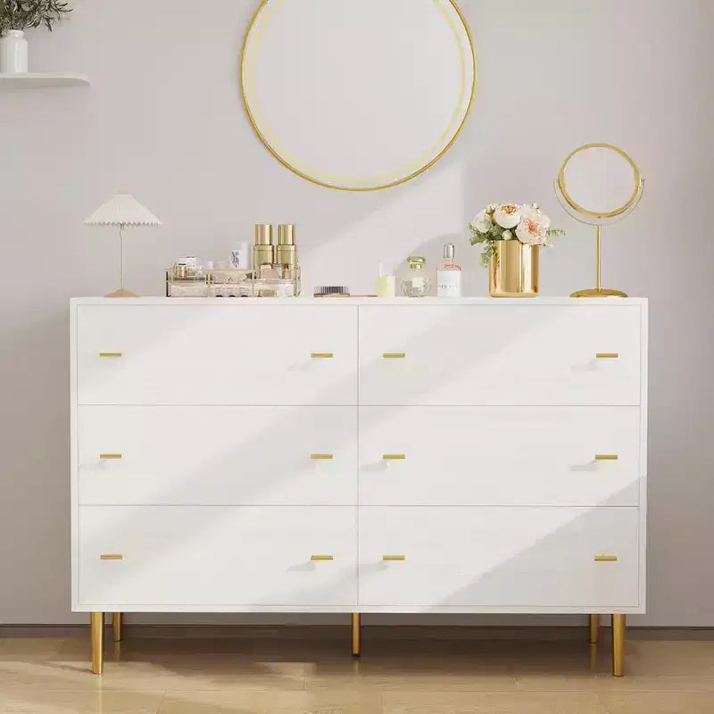 Commode rustique en bois avec poignées barre, design vintage, organisateur de commodes de rangement pour chambre, salon, couloir