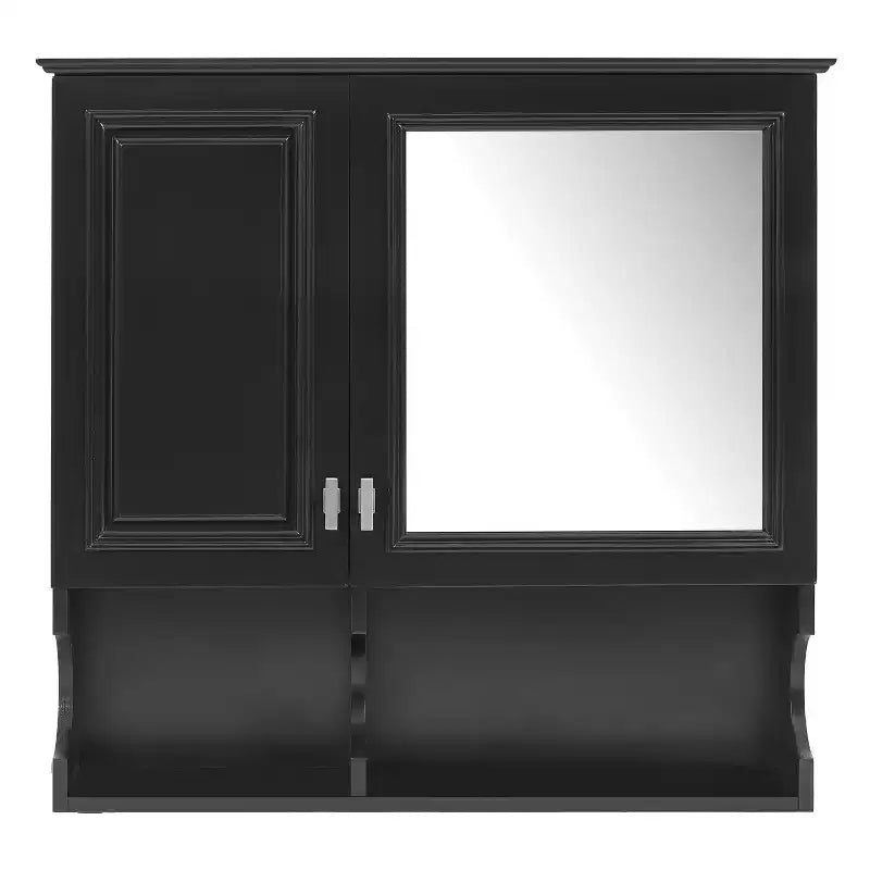Armoire à pharmacie miroir 30'' avec étagères ouvertes, portes et étagère réglable pour le rangement de la salle de bain