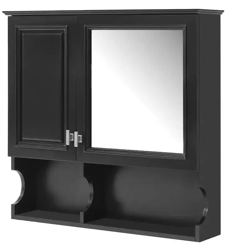 Armoire à pharmacie miroir 30'' avec étagères ouvertes, portes et étagère réglable pour le rangement de la salle de bain