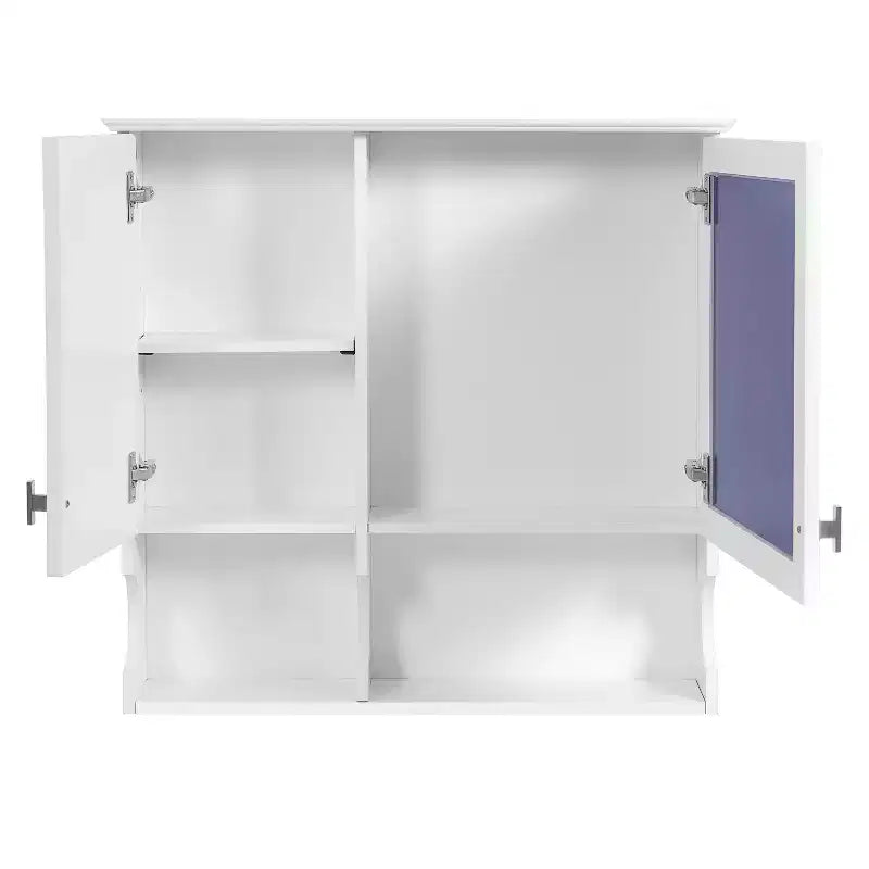 Armoire à pharmacie miroir 30'' avec étagères ouvertes, portes et étagère réglable pour le rangement de la salle de bain