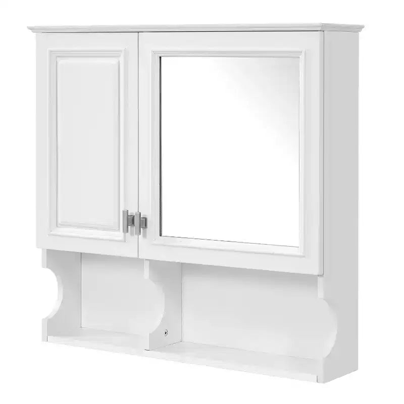 Armoire à pharmacie miroir 30'' avec étagères ouvertes, portes et étagère réglable pour le rangement de la salle de bain
