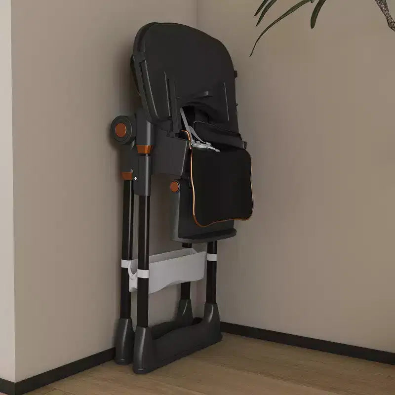 Chaise de salle à manger multifonctionnelle moderne en polyéthylène pour enfants avec ceinture de sécurité et roues verrouillables