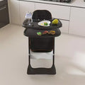 GDFStudio Tomomi Modern Polyethylene Multi Functional Kids Dining Chair with Safety Belt and Lockable Wheels
