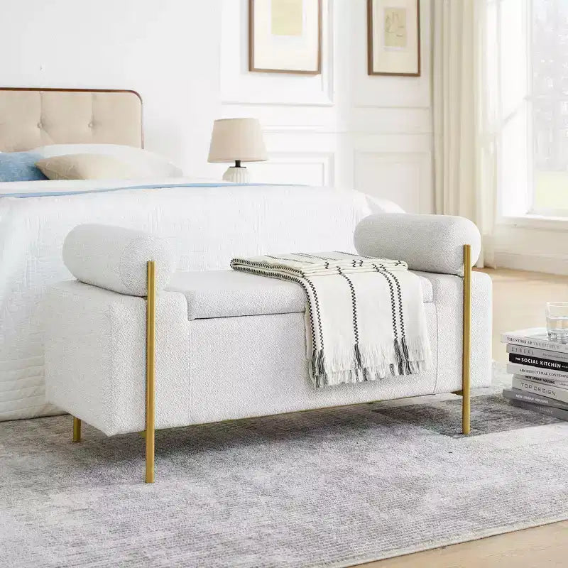 Banc de rangement élégant et capitonné