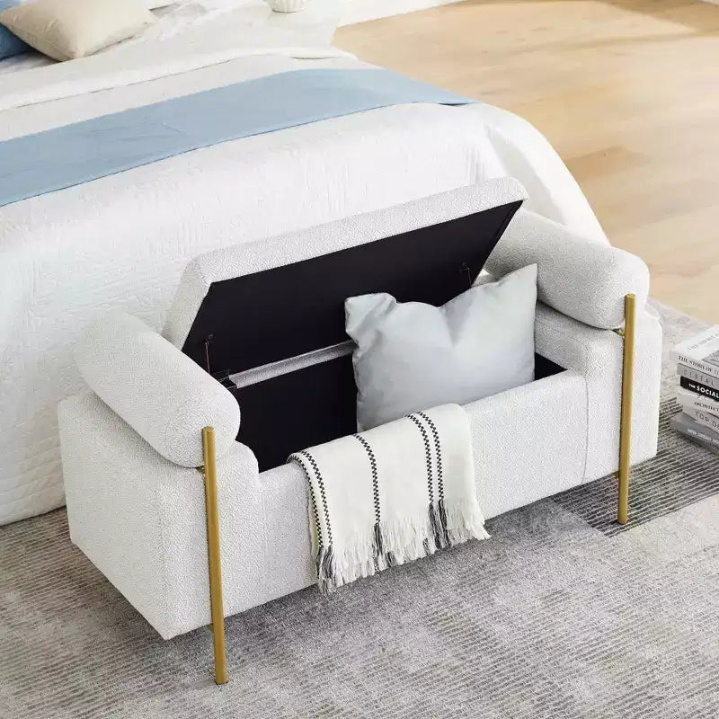 Banc de rangement élégant et capitonné