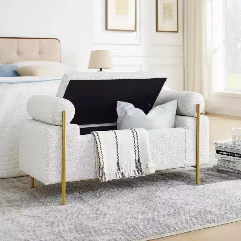Banc de rangement élégant et capitonné